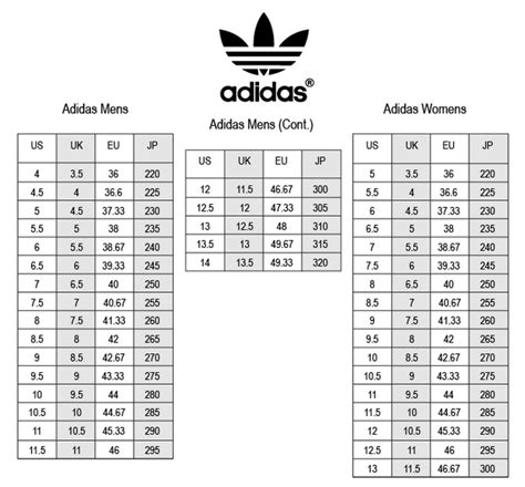 adidas korea size chart